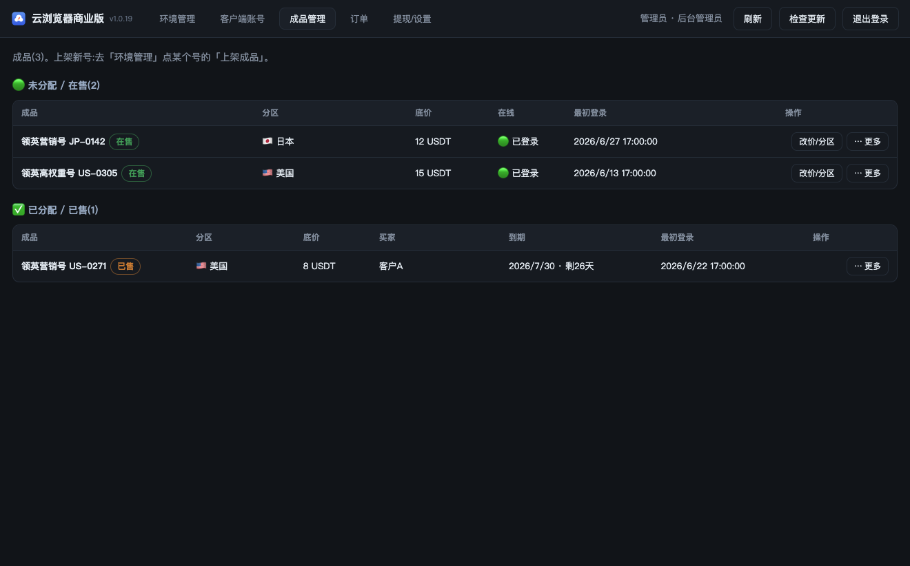 领英成品号管理